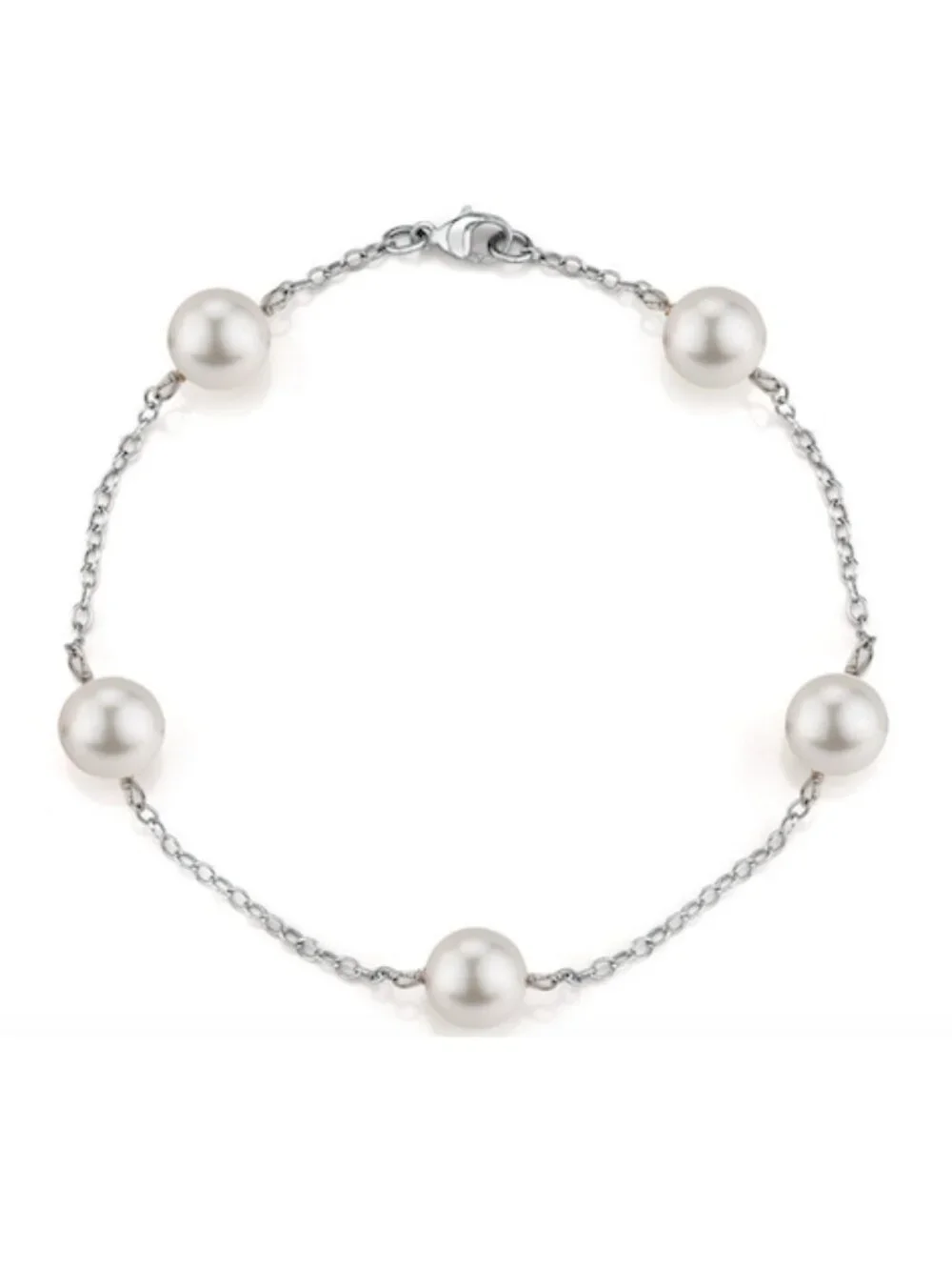 14K Gold Japanese Akoya White Pearl Tincup Bracelet
